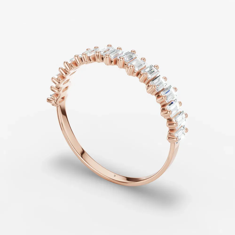 Stackable, Baguette Lab Diamond Ring (0.5 CTW) in 18KRV-Clivyn