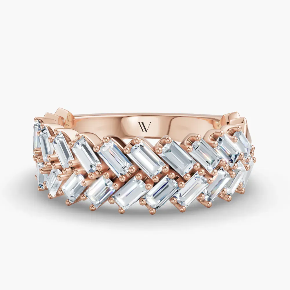 Stackable, Baguette Lab Diamond Ring (1.1 CTW) in 18K Rose Gold-Fulp