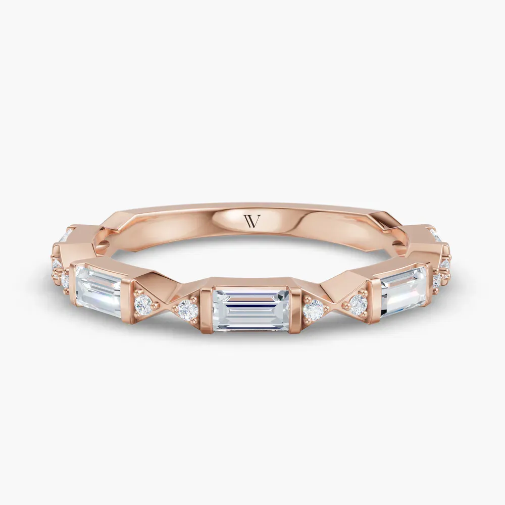 Bezel, Stackable, Baguette Lab Diamond Ring (0.5 CTW) in 18KRV-Ulys
