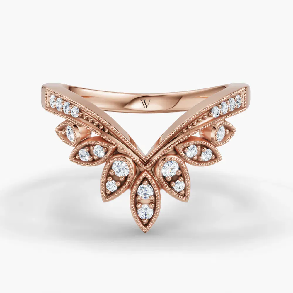 Curved, Stackable, Diamond Lab Diamond Ring (0.2 CTW) in 18K Rose Gold-Ibynis