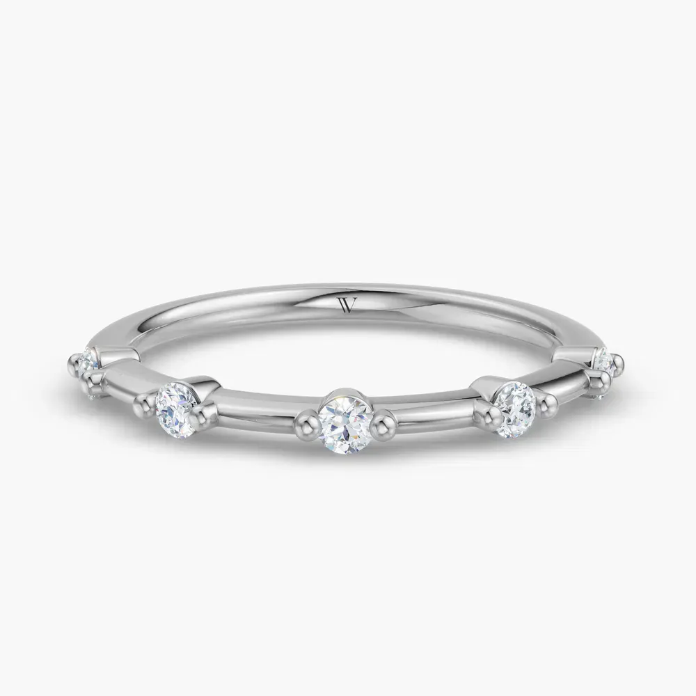 Stackable, Diamond Lab Diamond Ring (0.1 CTW) in 18K White Gold-Kexolia