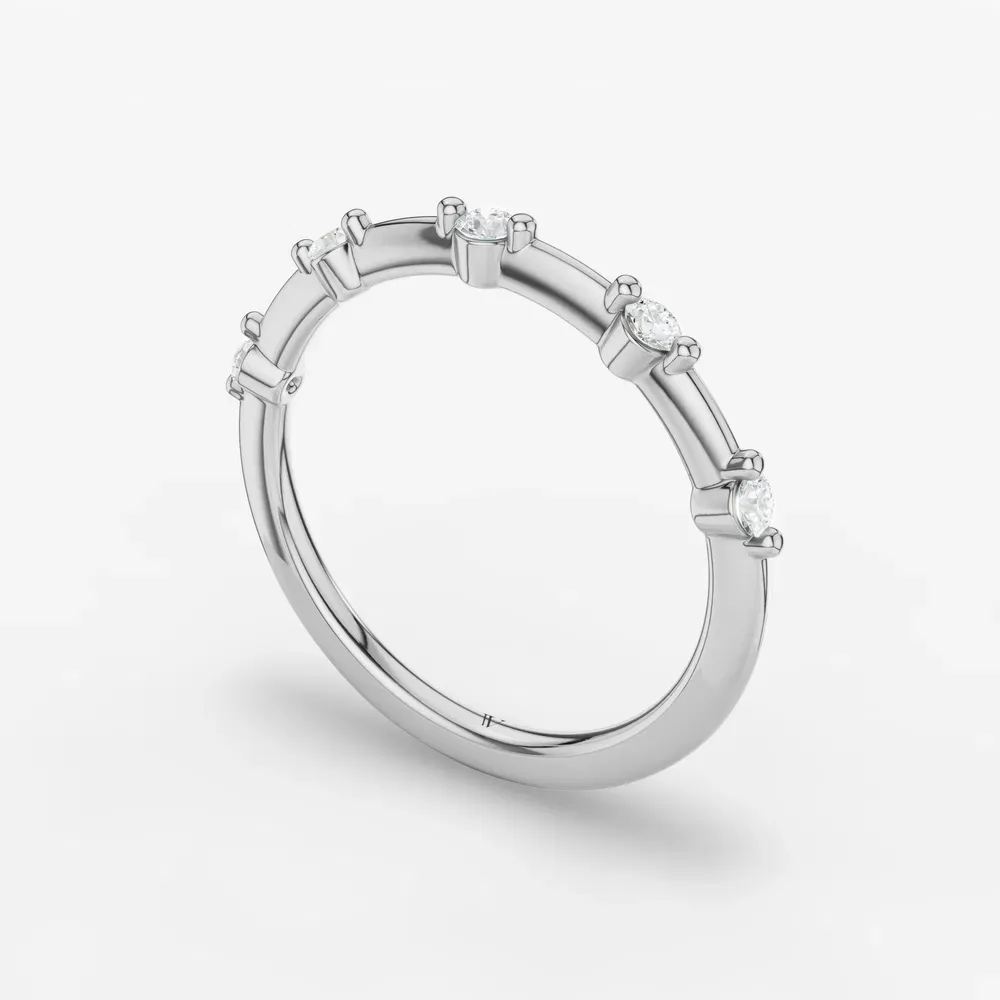 Stackable, Diamond Lab Diamond Ring (0.1 CTW) in 18K White Gold-Kexolia