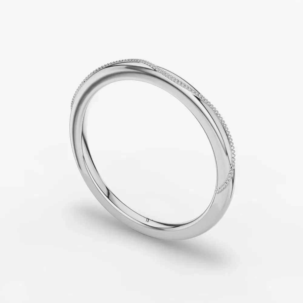 1.8mm Plain metal, Classic, Stackable Wedding Ring in 18K White Gold-Syrven