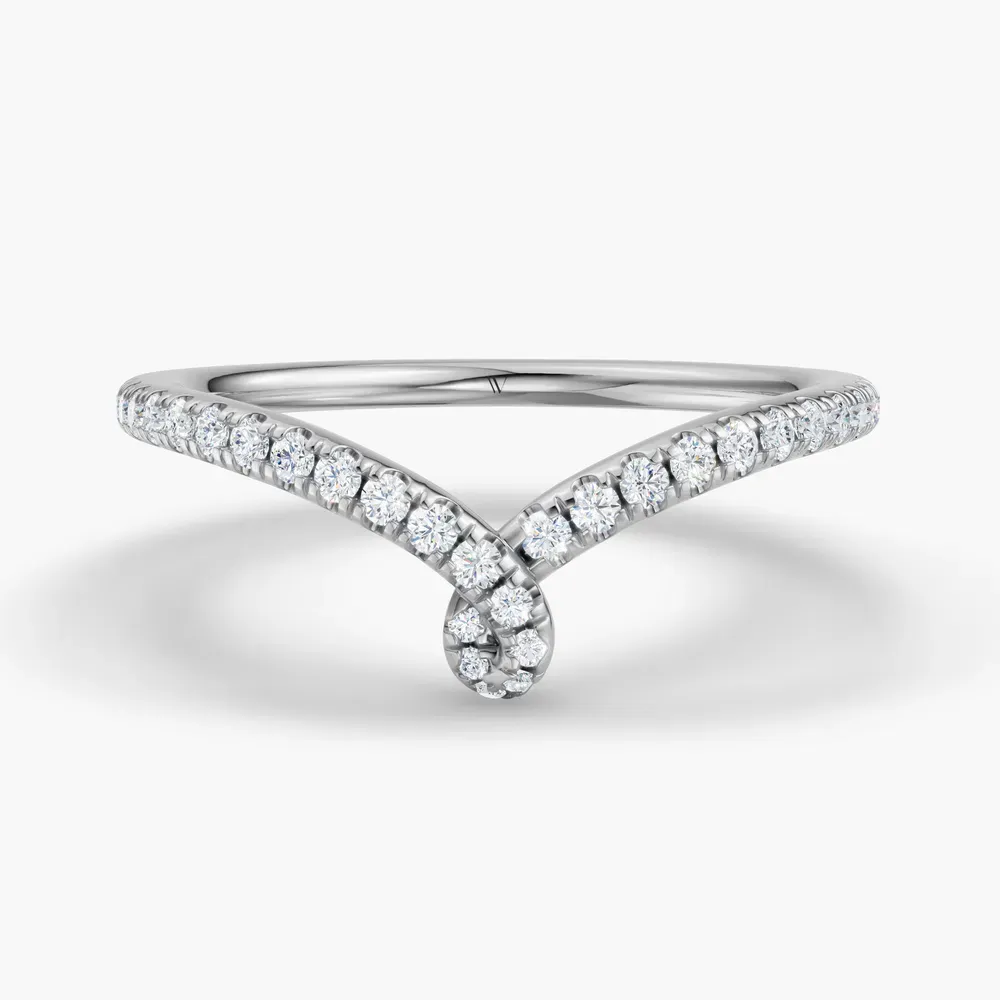 Curved, Stackable, Diamond Lab Diamond Ring (0.2 CTW) in 18KWV-Faelor