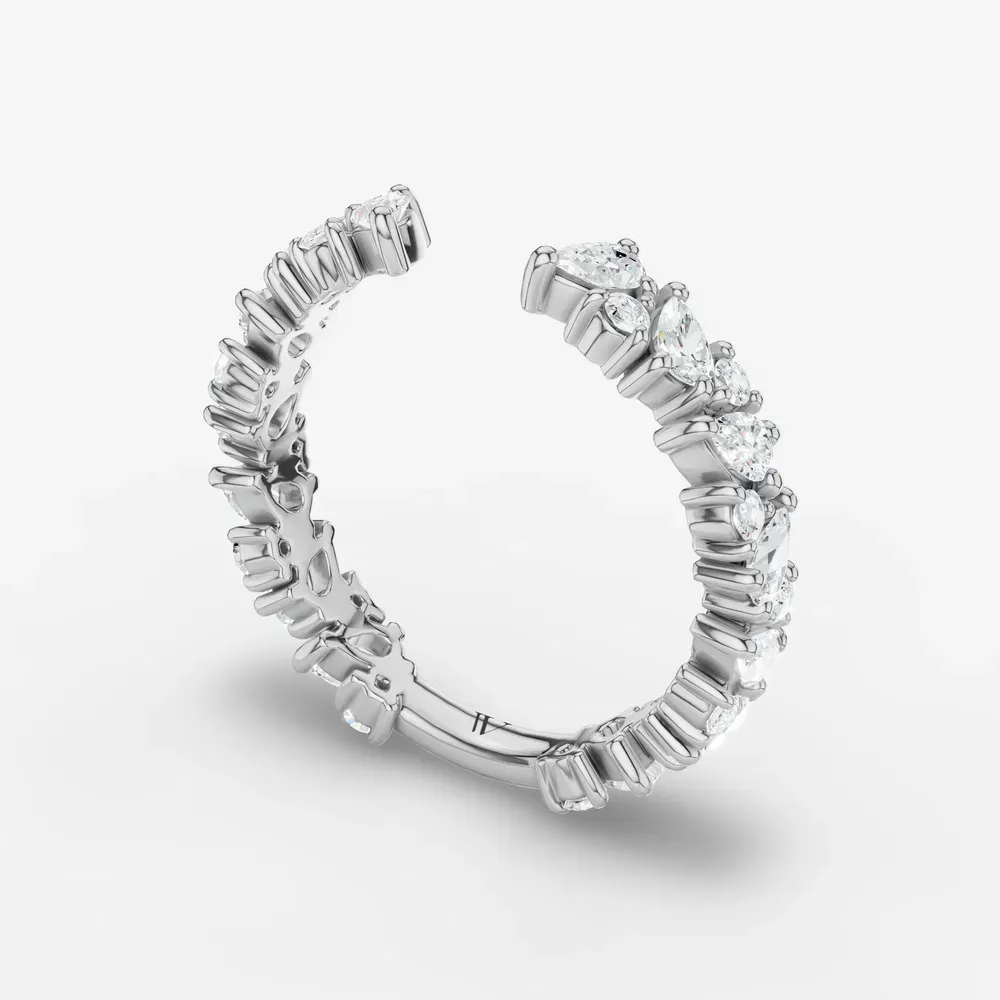 Unique, Nature inspired, Open Lab Diamond Ring (0.8 CTW) in 18K White Gold-Joren