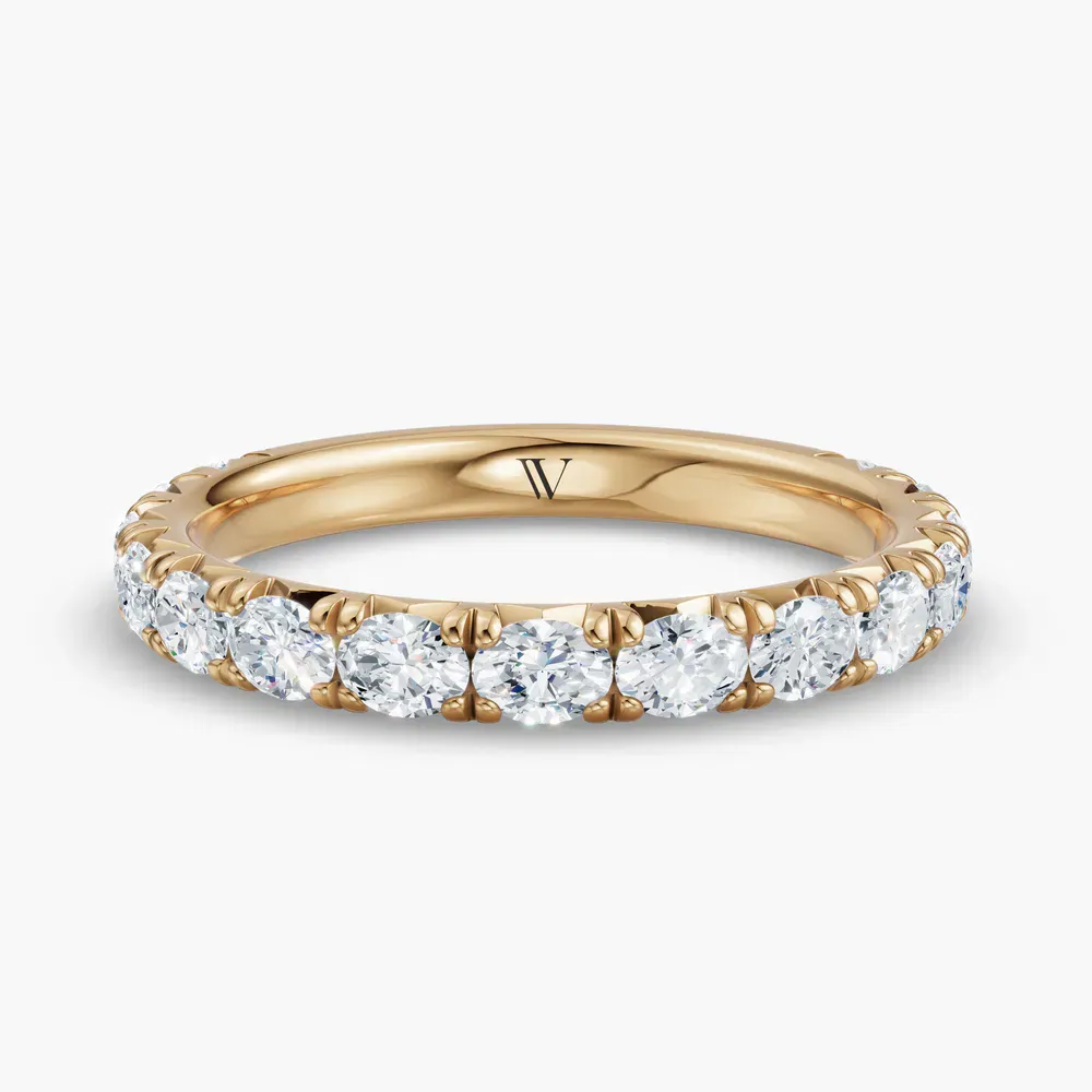 Stackable, Pave, Unique Lab Diamond Ring (0.9 CTW) in 18KYV-Brinl