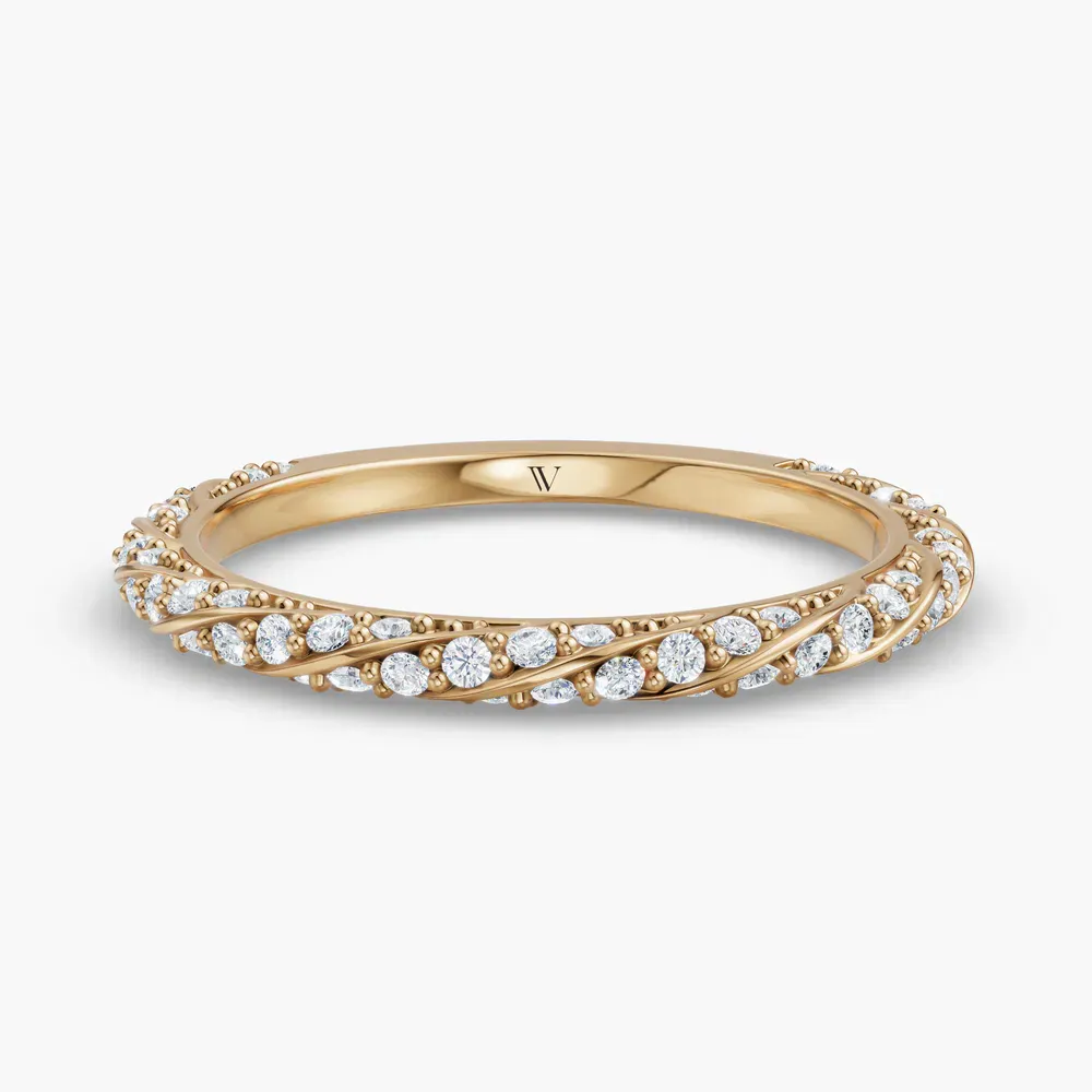 Nature inspired, Stackable, Diamond Lab Diamond Ring (0.3 CTW) in 18KYV-Gylu