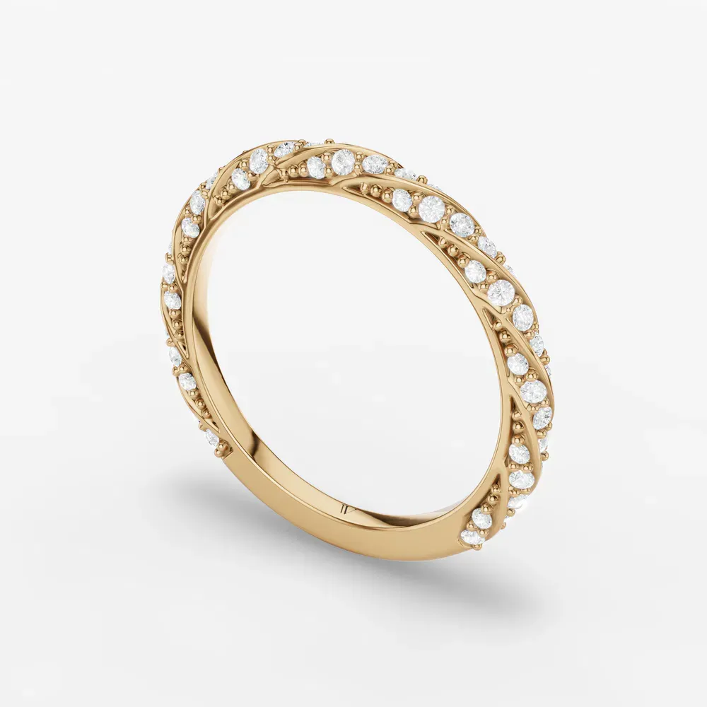 Nature inspired, Stackable, Diamond Lab Diamond Ring (0.3 CTW) in 18KYV-Gylu