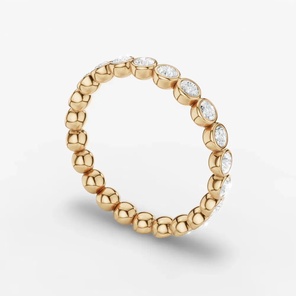 Bezel, Stackable, Eternity Lab Diamond Ring (0.8 CTW) in 18KYV-Xevia