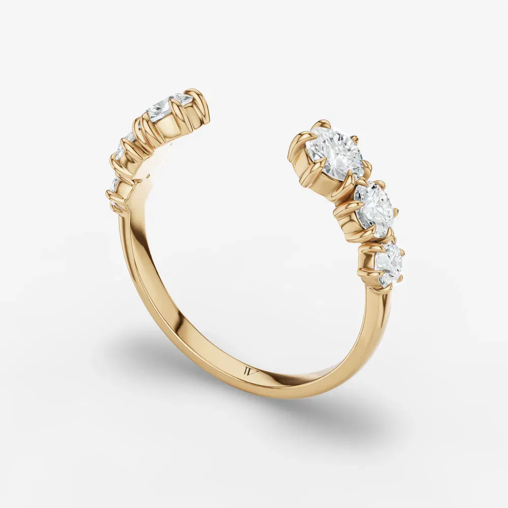 Open, Stackable Lab Diamond Ring (0.8 CTW) in 18KYV-Gisvor
