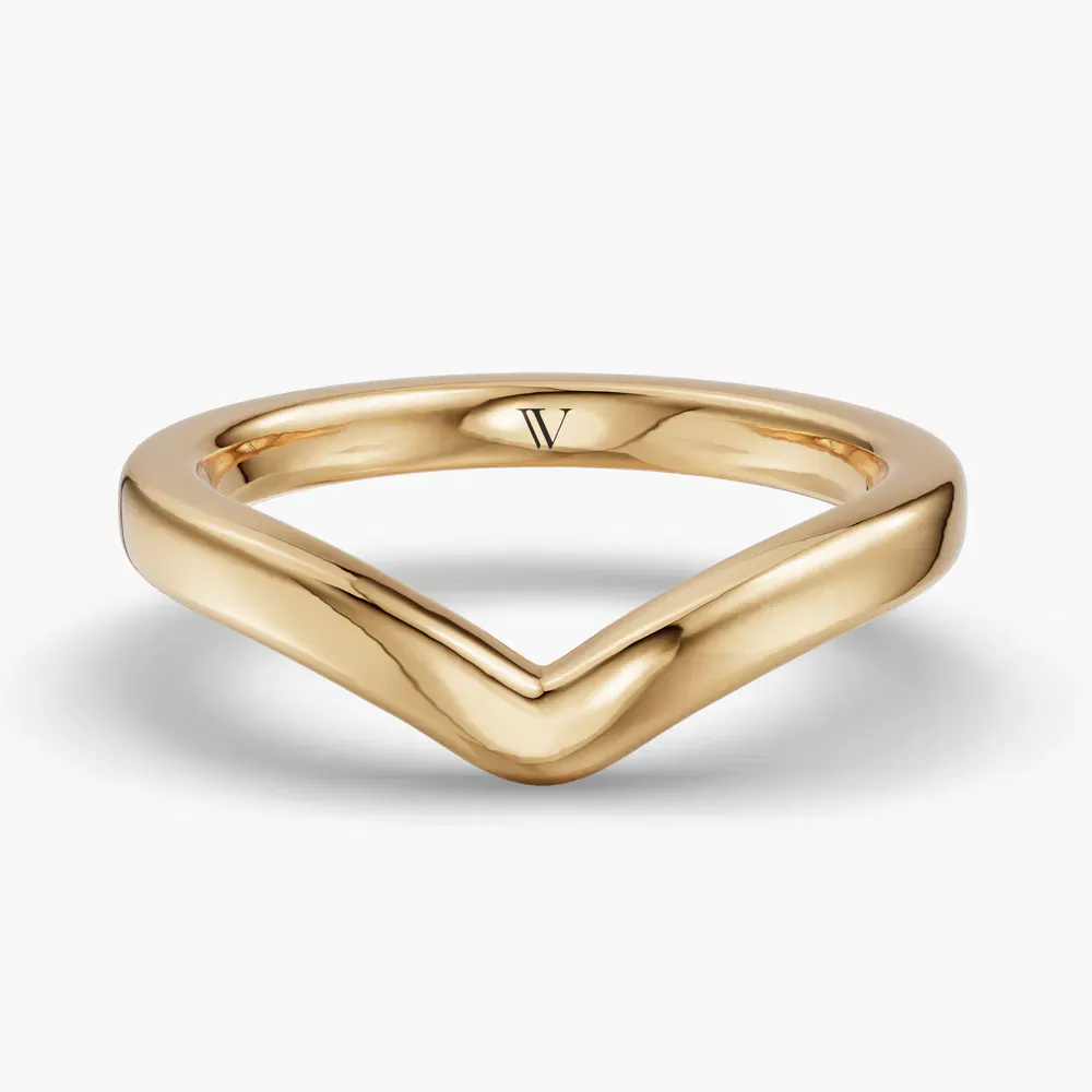 2.5mm Classic, Plain metal, Curved Wedding Ring in 18KYV-Hylan
