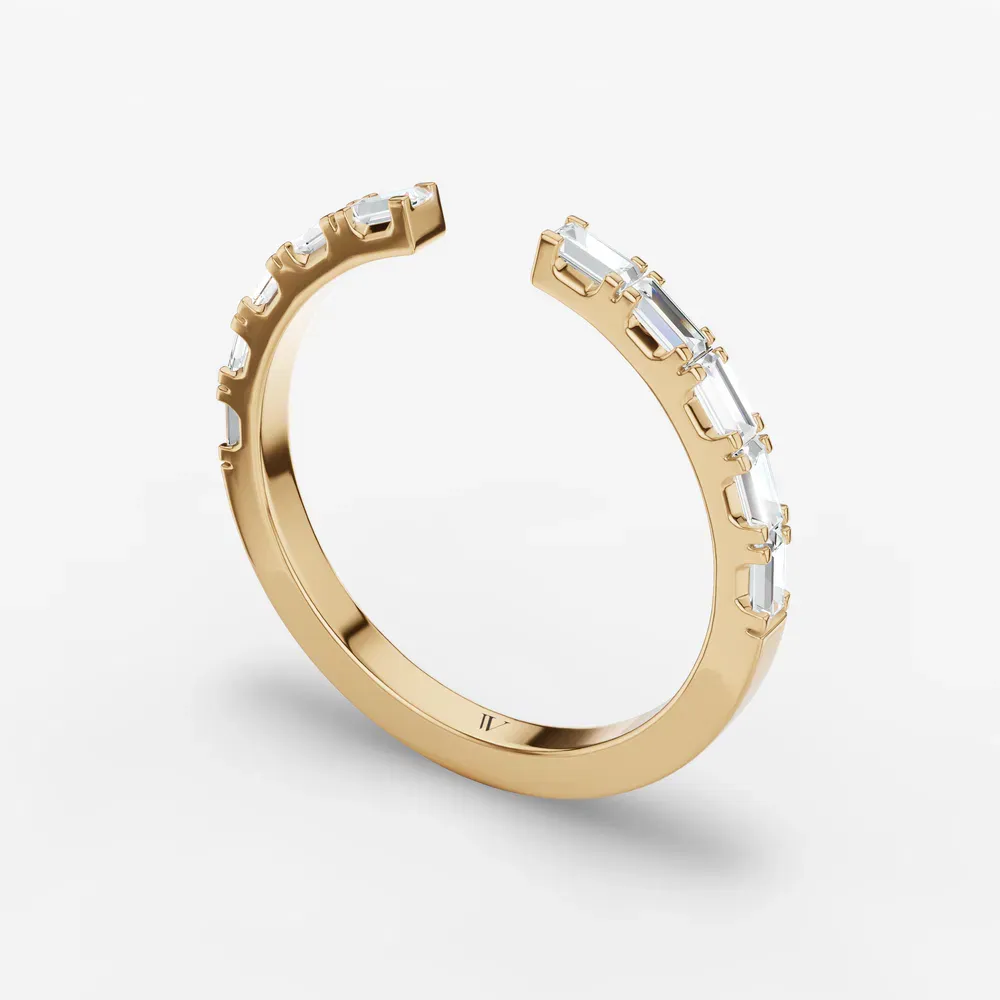 Baguette, Open, Stackable Lab Diamond Ring (0.4 CTW) in 18K Yellow Gold-Pexilyn