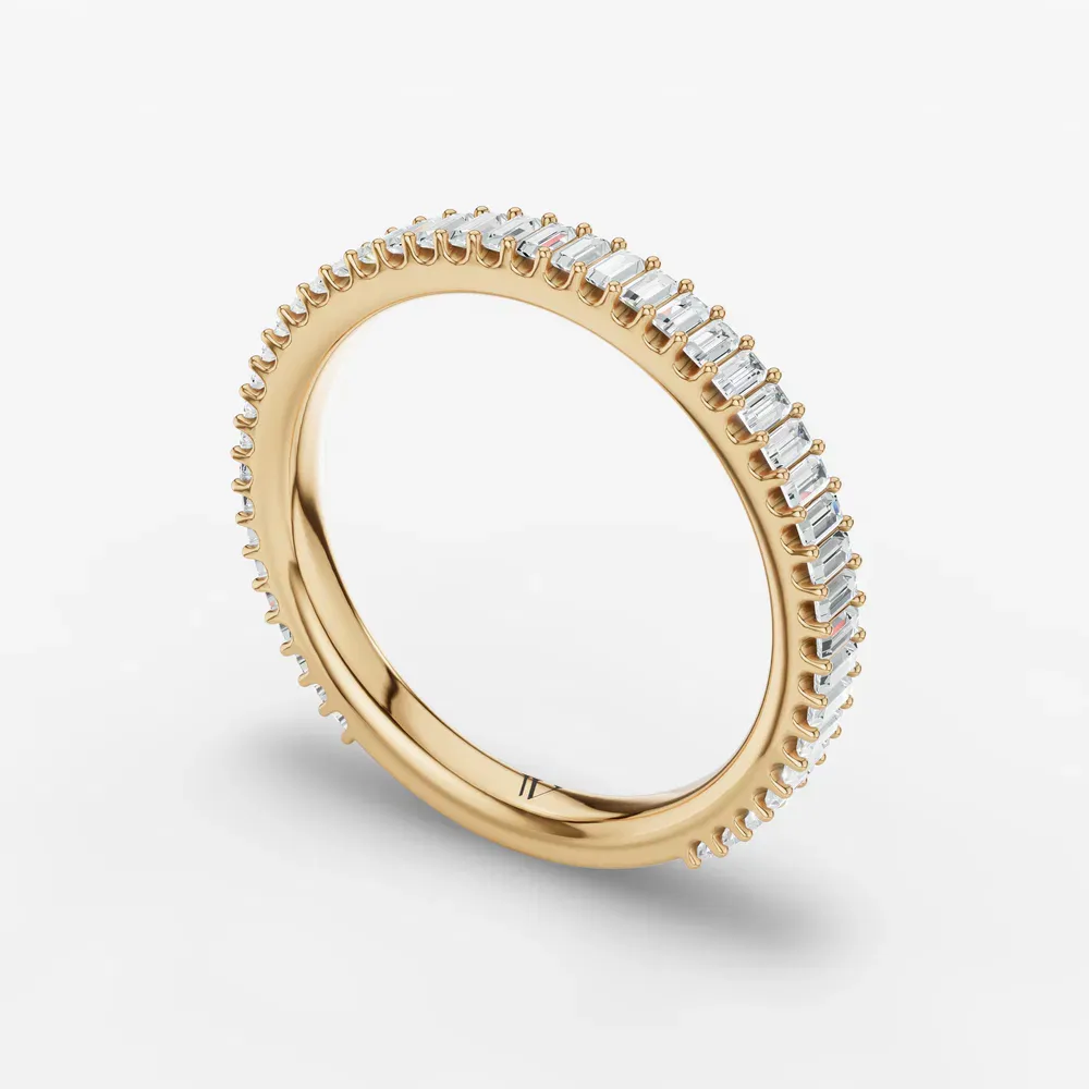 Baguette, Stackable, Simple Lab Diamond Ring (0.6 CTW) in 18K Yellow Gold-Ciox