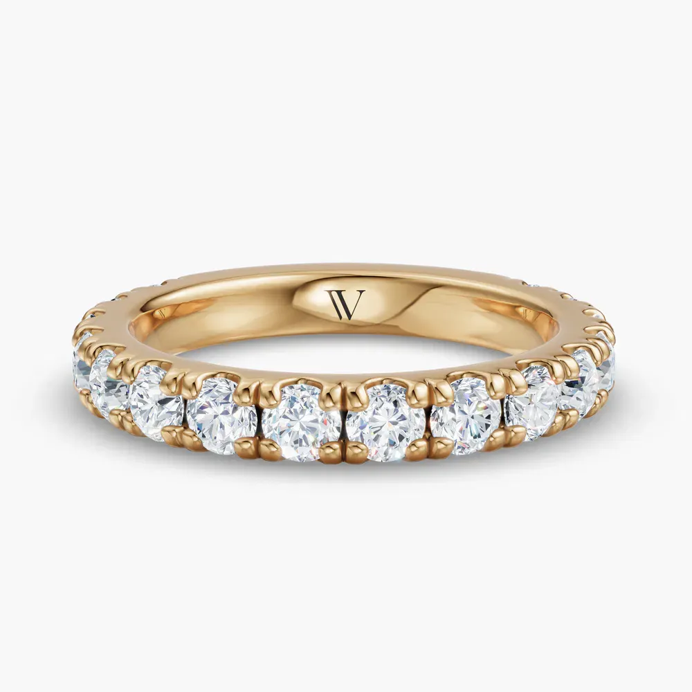 Stackable, Simple, Pave Lab Diamond Ring (1.5 CTW) in 18KYV-Tzelo