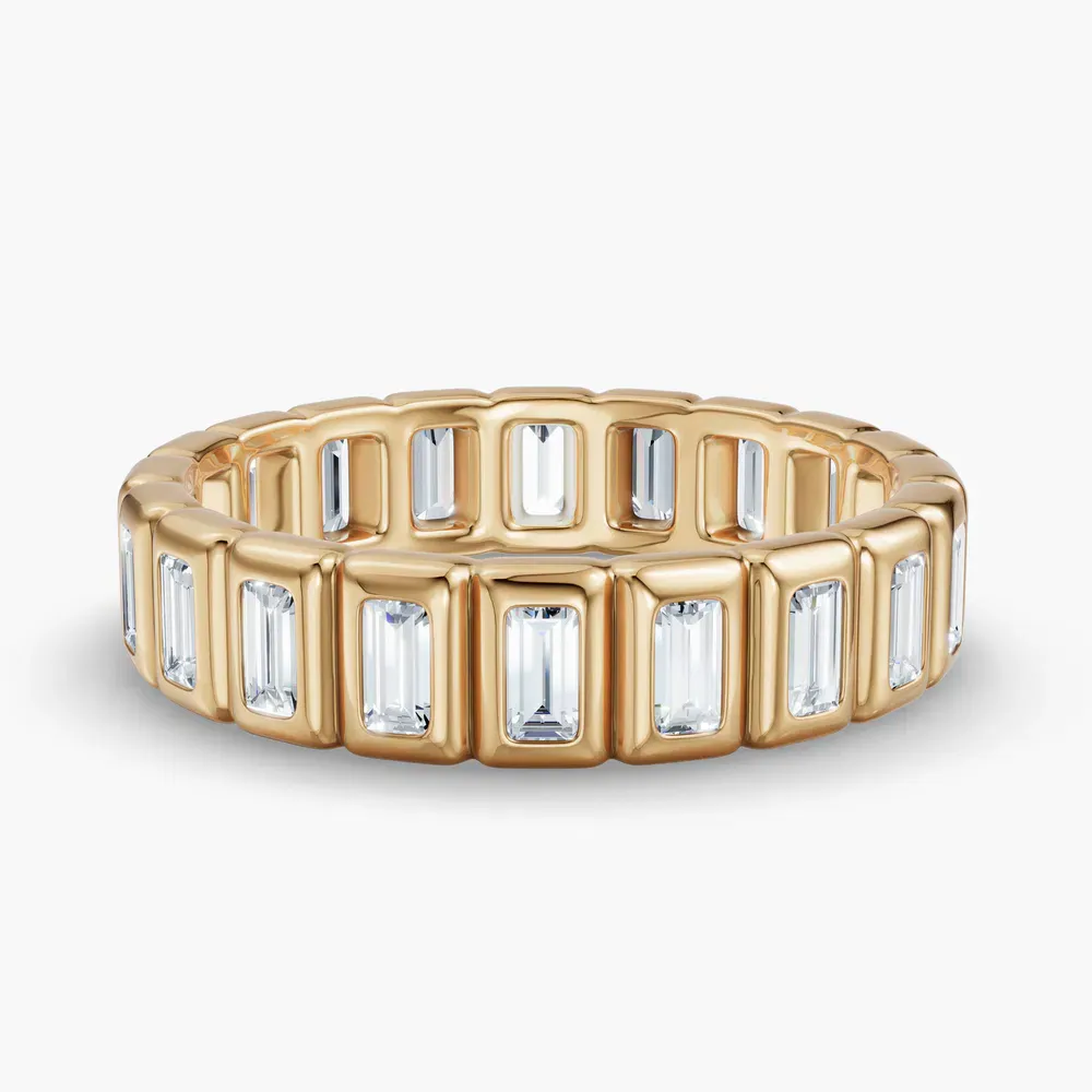 Bezel, Stackable, Eternity Lab Diamond Ring (0.8 CTW) in 18KYV-Yulix