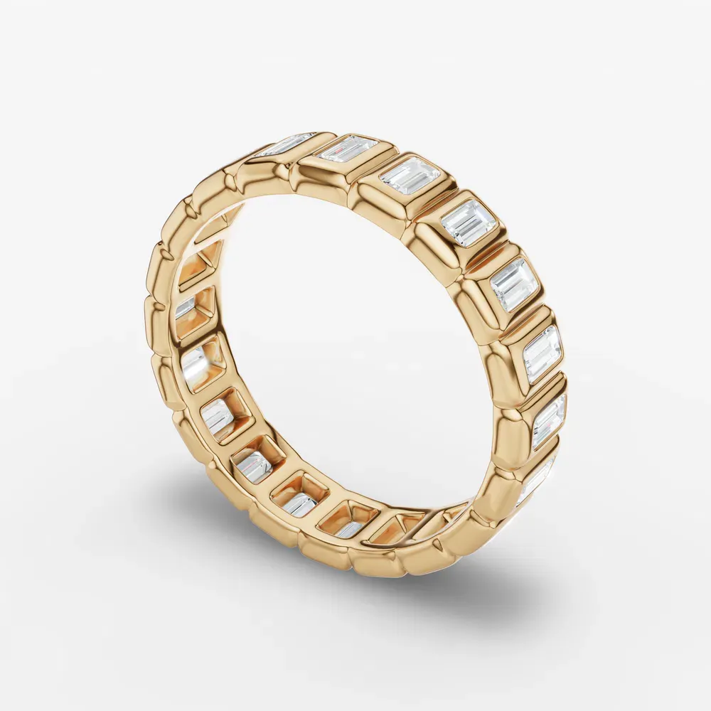 Bezel, Stackable, Eternity Lab Diamond Ring (0.8 CTW) in 18KYV-Yulix