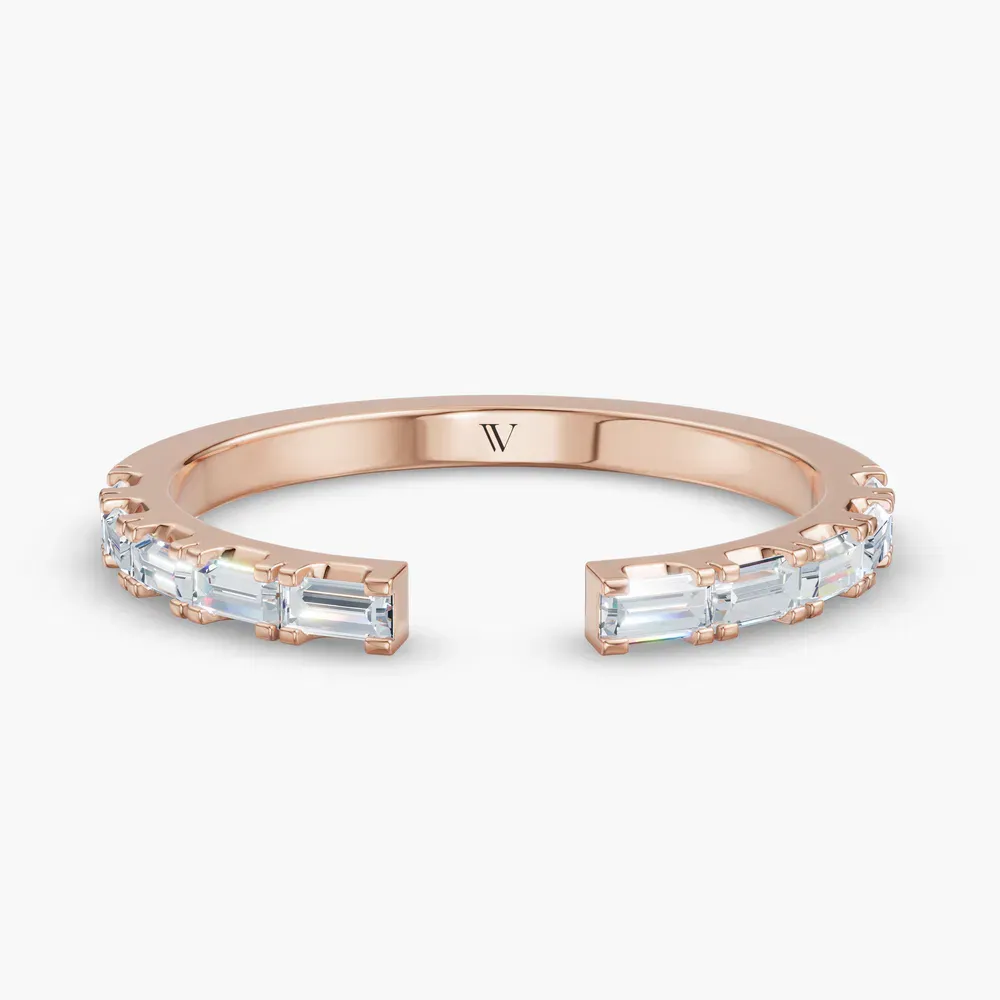 Baguette, Open, Stackable Lab Diamond Ring (0.4 CTW) in 14K Rose Gold-Pexilyn