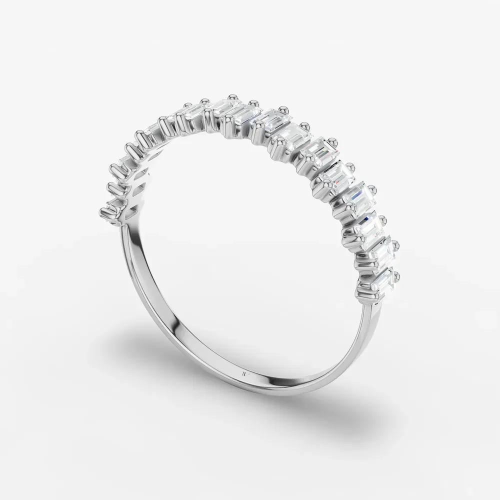 Stackable, Baguette Lab Diamond Ring (0.5 CTW) in 14K White Gold-Clivyn