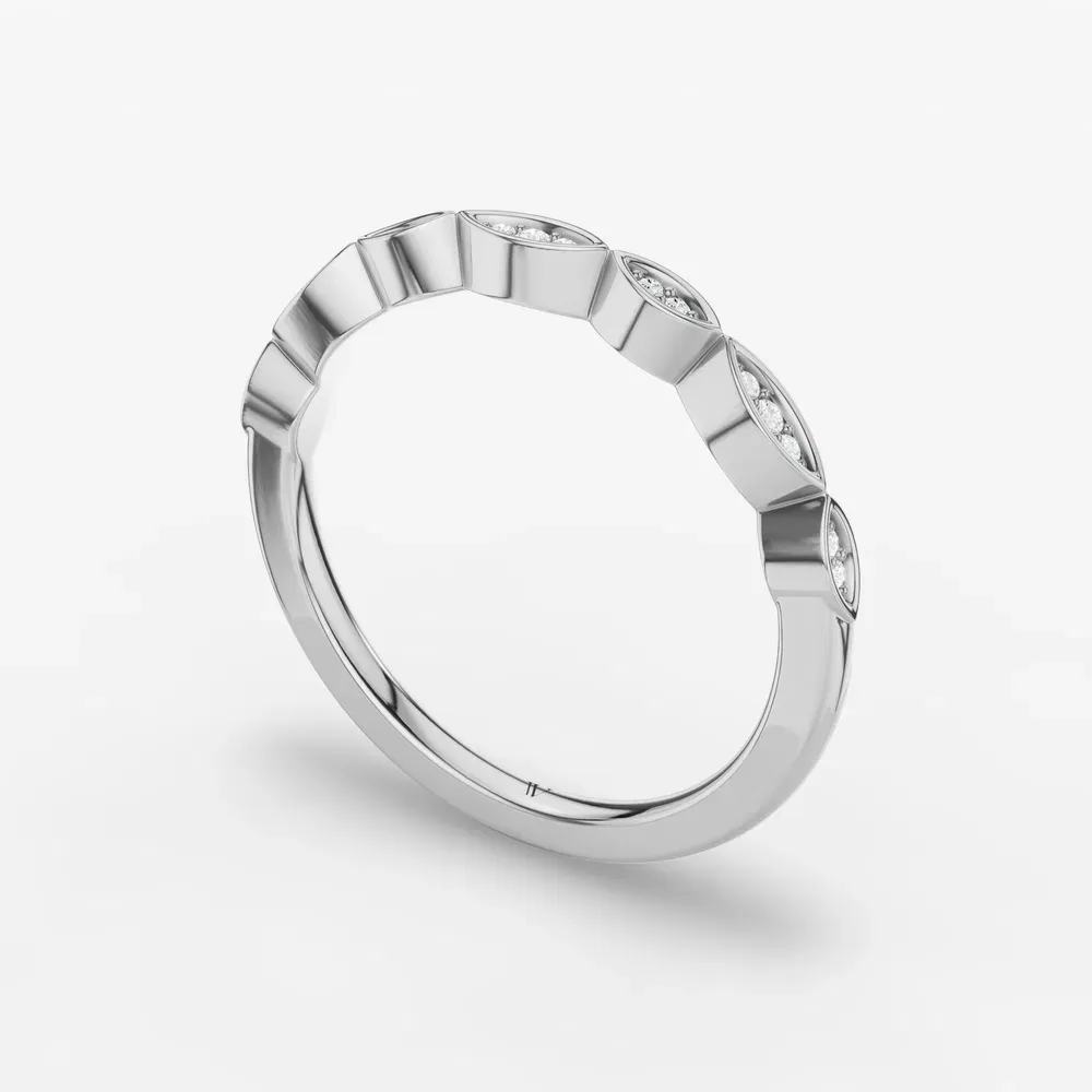 Nature inspired, Stackable, Simple Lab Diamond Ring (0.04 CTW) in 14K White Gold-Nrixo
