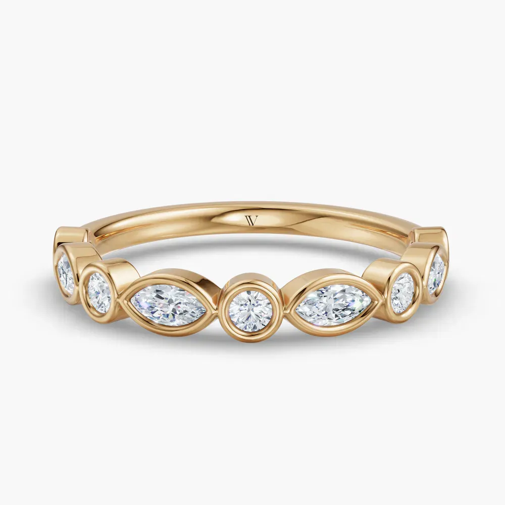 Stackable, Bezel Lab Diamond Ring (0.4 CTW) in 14K Yellow Gold-Silku