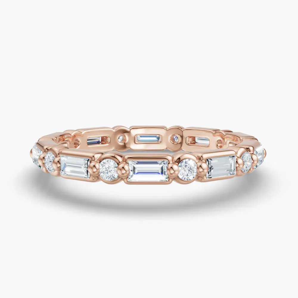 Eternity, Bezel, Stackable Lab Diamond Ring (0.6 CTW) in 14K Rose Gold-Frel