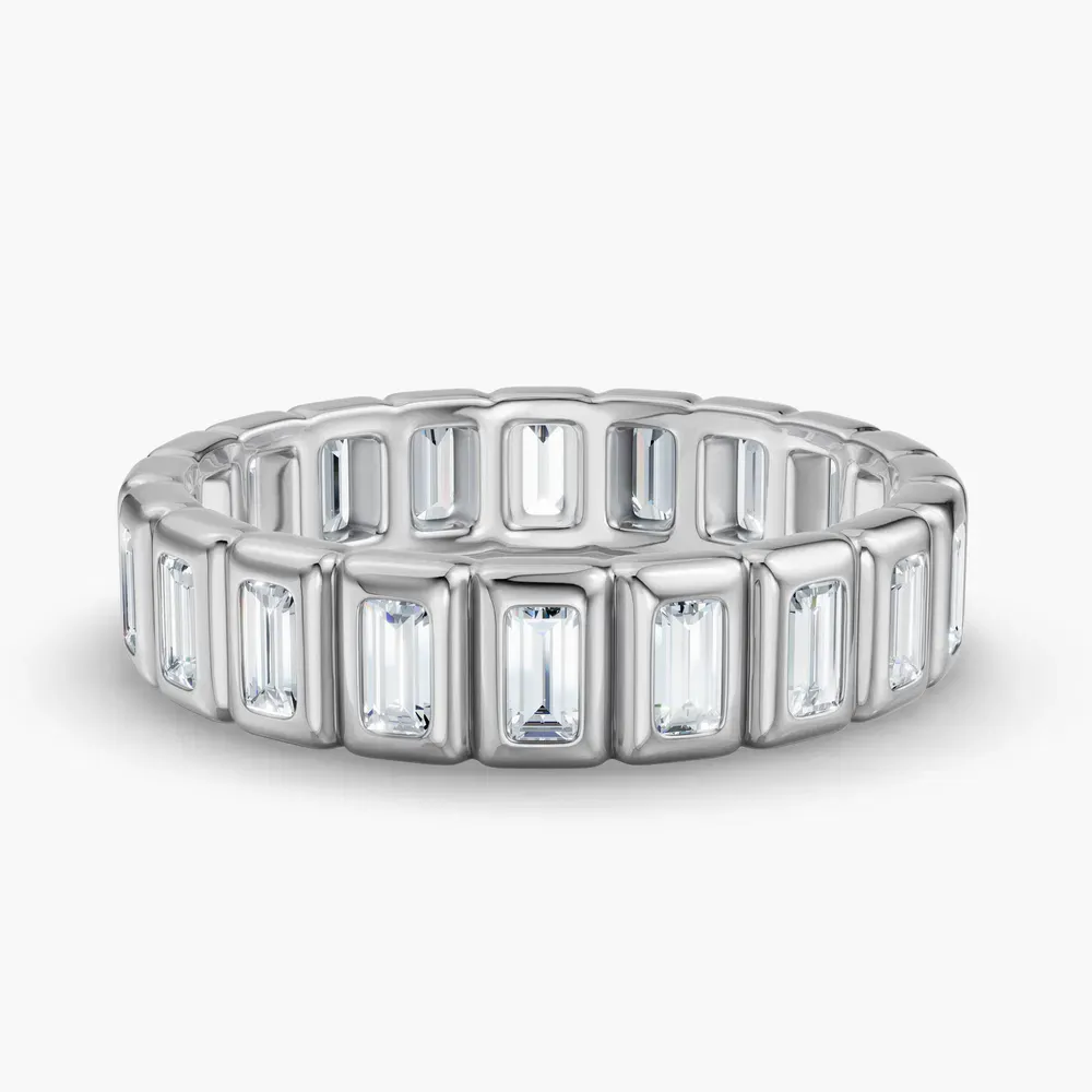 Bezel, Stackable, Eternity Lab Diamond Ring (0.8 CTW) in 14K White Gold-Yulix
