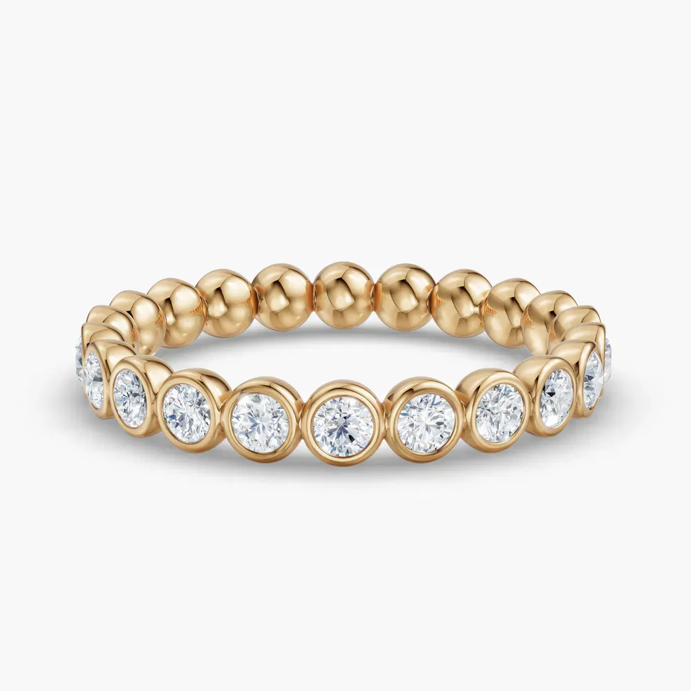 Bezel, Stackable, Eternity Lab Diamond Ring (0.8 CTW) in 14K Yellow Gold-Xevia