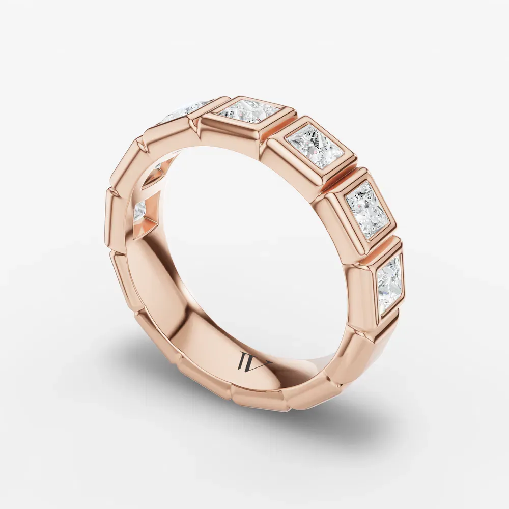 Unique, Stackable, Bezel Lab Diamond Ring (1.1 CTW) in 14K Rose Gold-Ralb