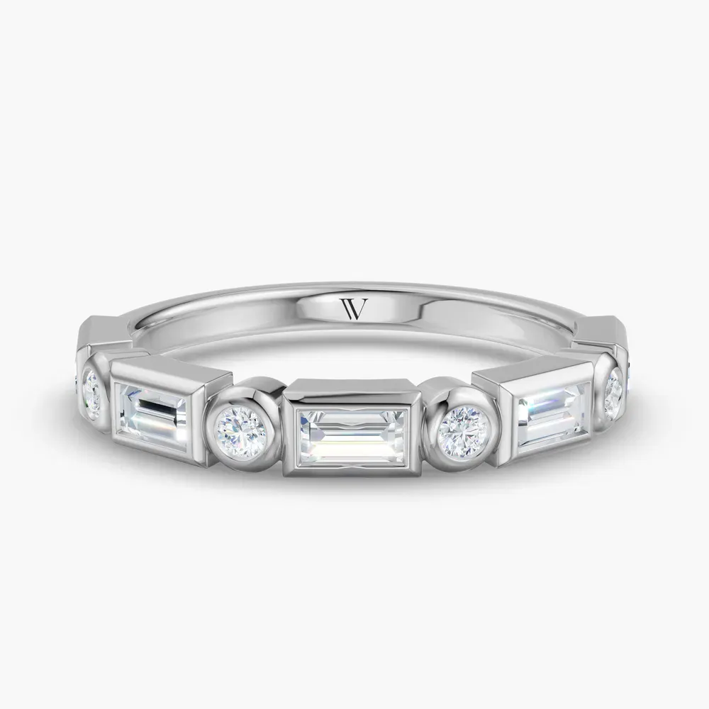 Stackable, Bezel, Baguette Lab Diamond Ring (0.5 CTW) in 14K White Gold-Teyn
