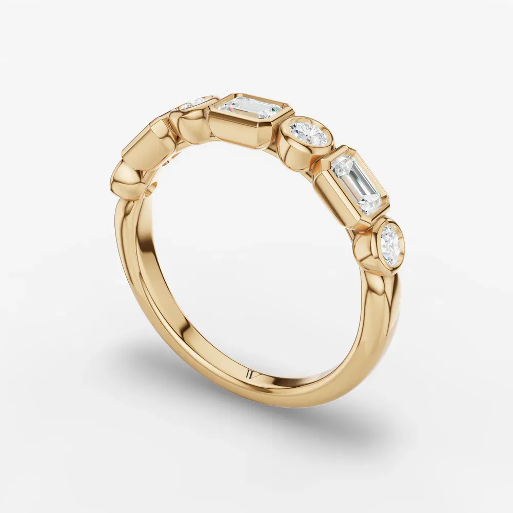 Bezel, Stackable Lab Diamond Ring (0.8 CTW) in 14K Yellow Gold-Cior