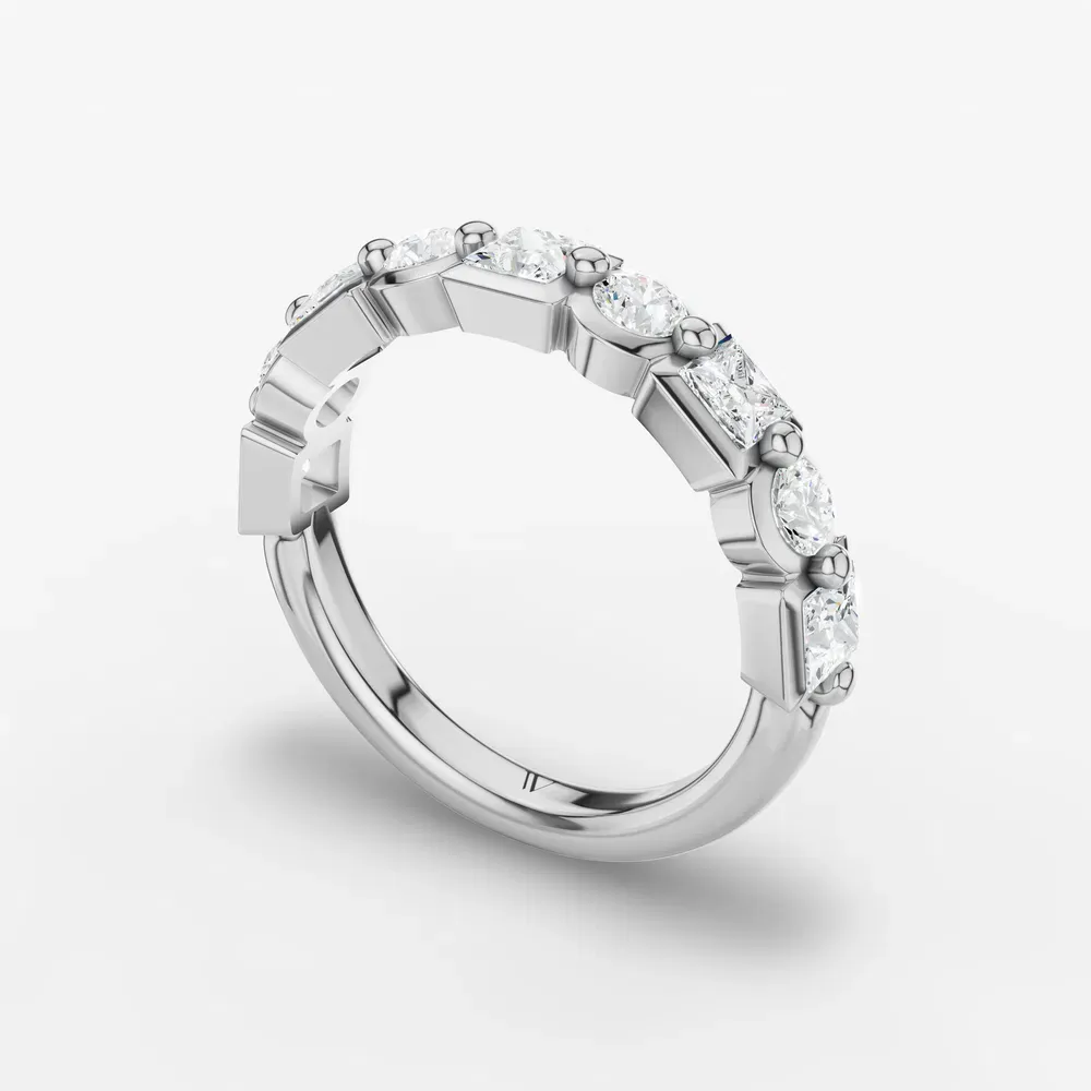 Modern, Bezel Lab Diamond Ring (1.1 CTW) in 14K White Gold-Ivorel