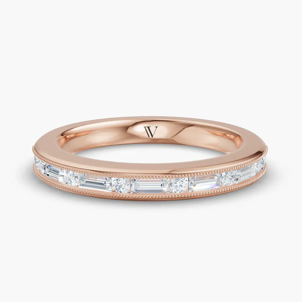 Channel set, Stackable, Baguette Lab Diamond Ring (0.4 CTW) in 14K Rose Gold-Wern