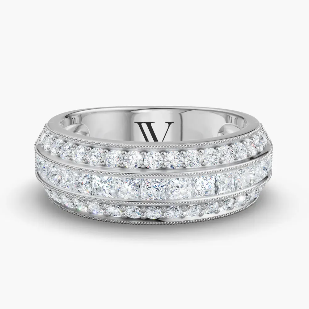 Unique, Stackable, Channel set Lab Diamond Ring (1.1 CTW) in 14K White Gold-Orinel
