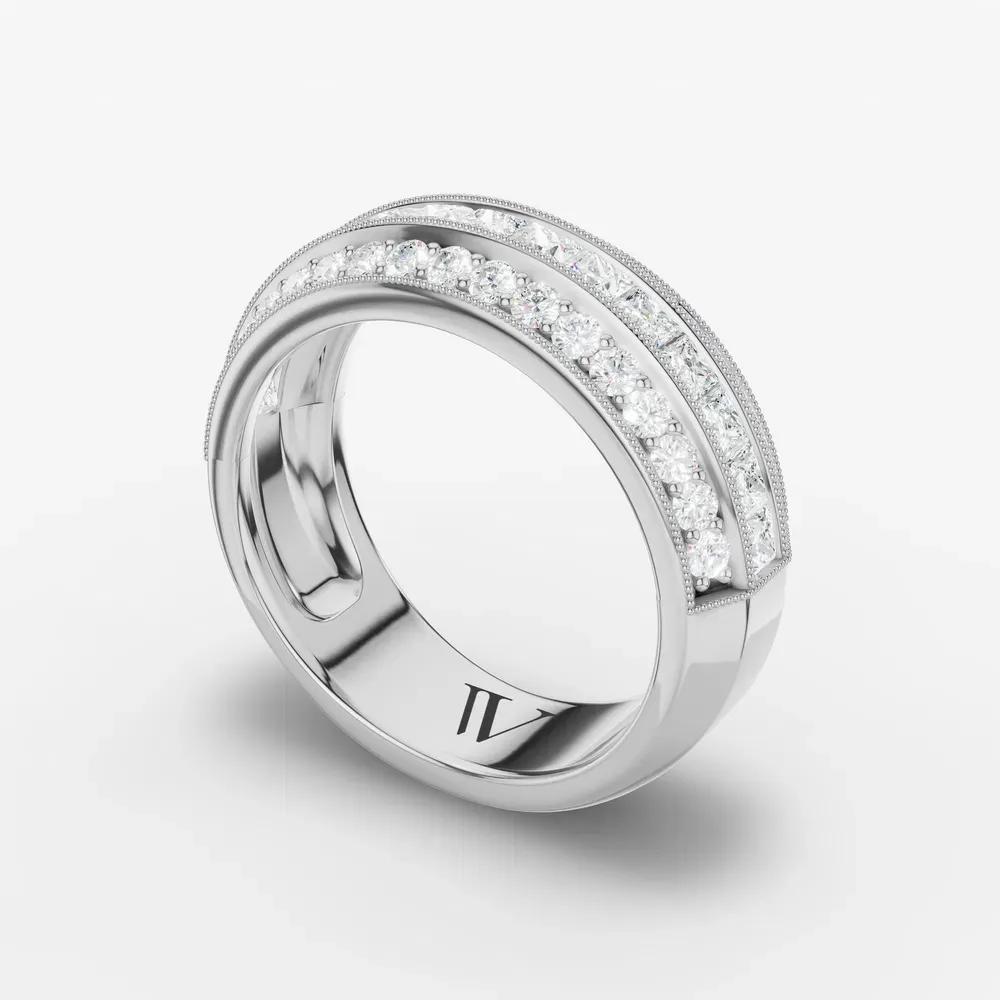 Unique, Stackable, Channel set Lab Diamond Ring (1.1 CTW) in 14K White Gold-Orinel