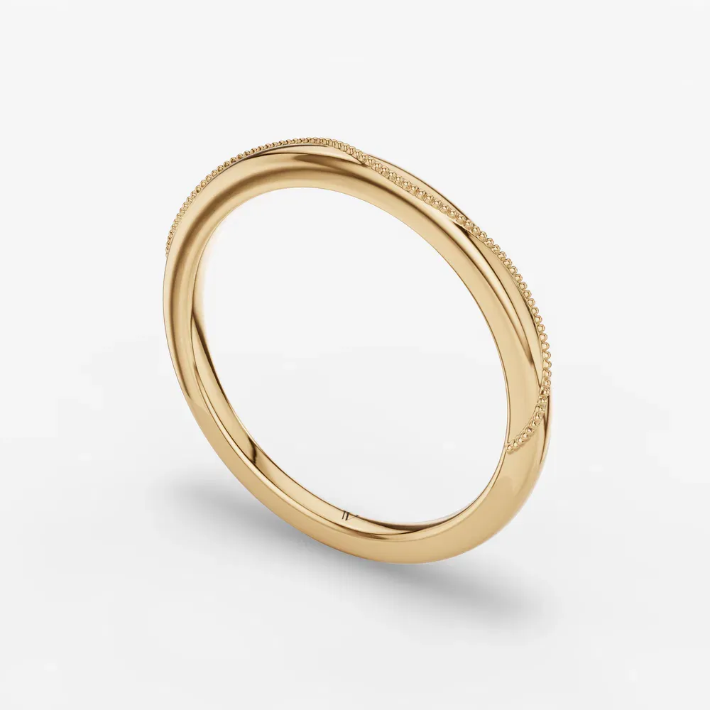 1.8mm Plain metal, Classic, Stackable Wedding Ring in 14K Yellow Gold-Syrven
