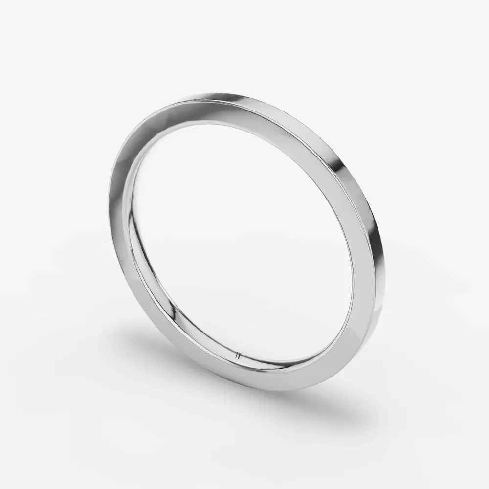 1.5mm Plain metal, Stackable, Simple Wedding Ring in 14K White Gold-Lurion