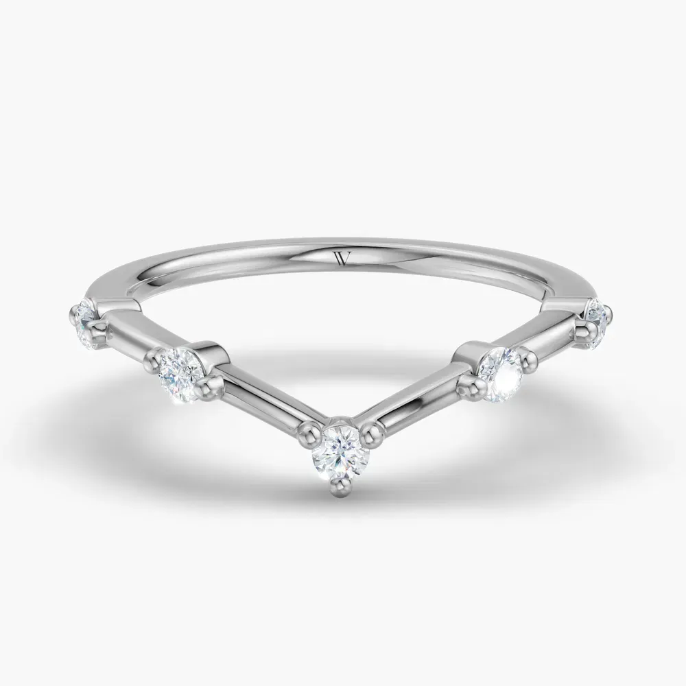Curved, Stackable, Diamond Lab Diamond Ring (0.2 CTW) in 14K White Gold-Cexoren