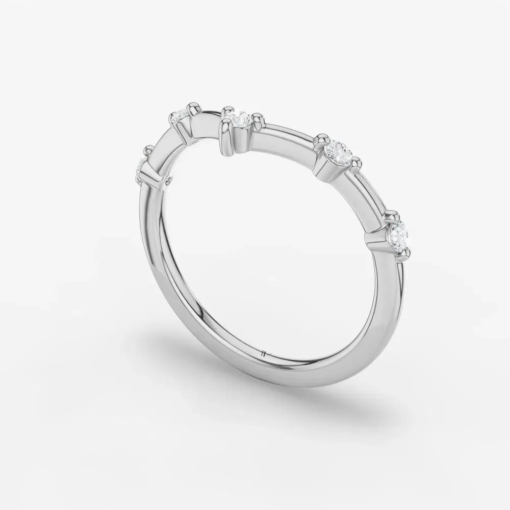 Curved, Stackable, Diamond Lab Diamond Ring (0.2 CTW) in 14K White Gold-Cexoren