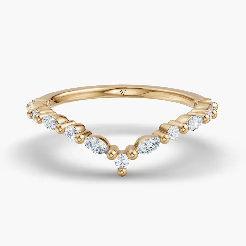 Curved, Stackable Lab Diamond Ring (0.2 CTW) in 14K Yellow Gold-Rylen