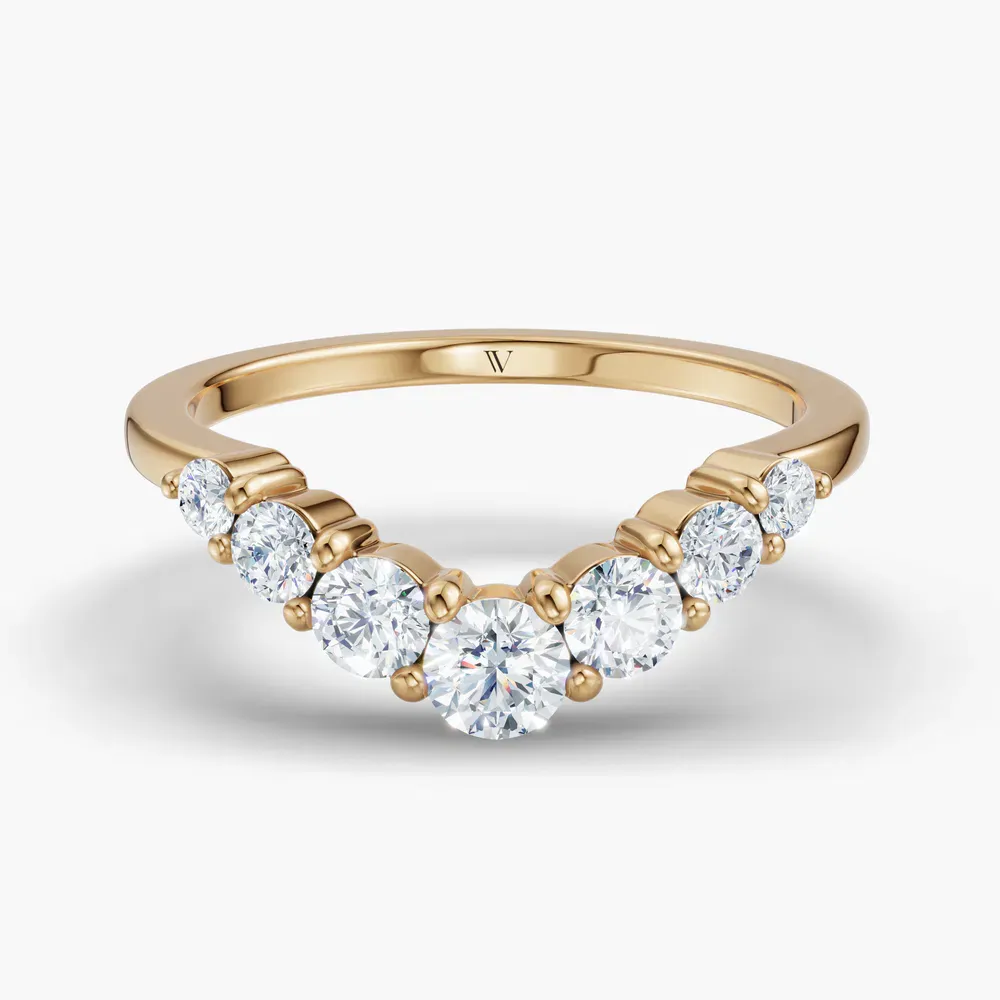 Curved, Stackable, Diamond Lab Diamond Ring (0.5 CTW) in 14K Yellow Gold-Dyvlin