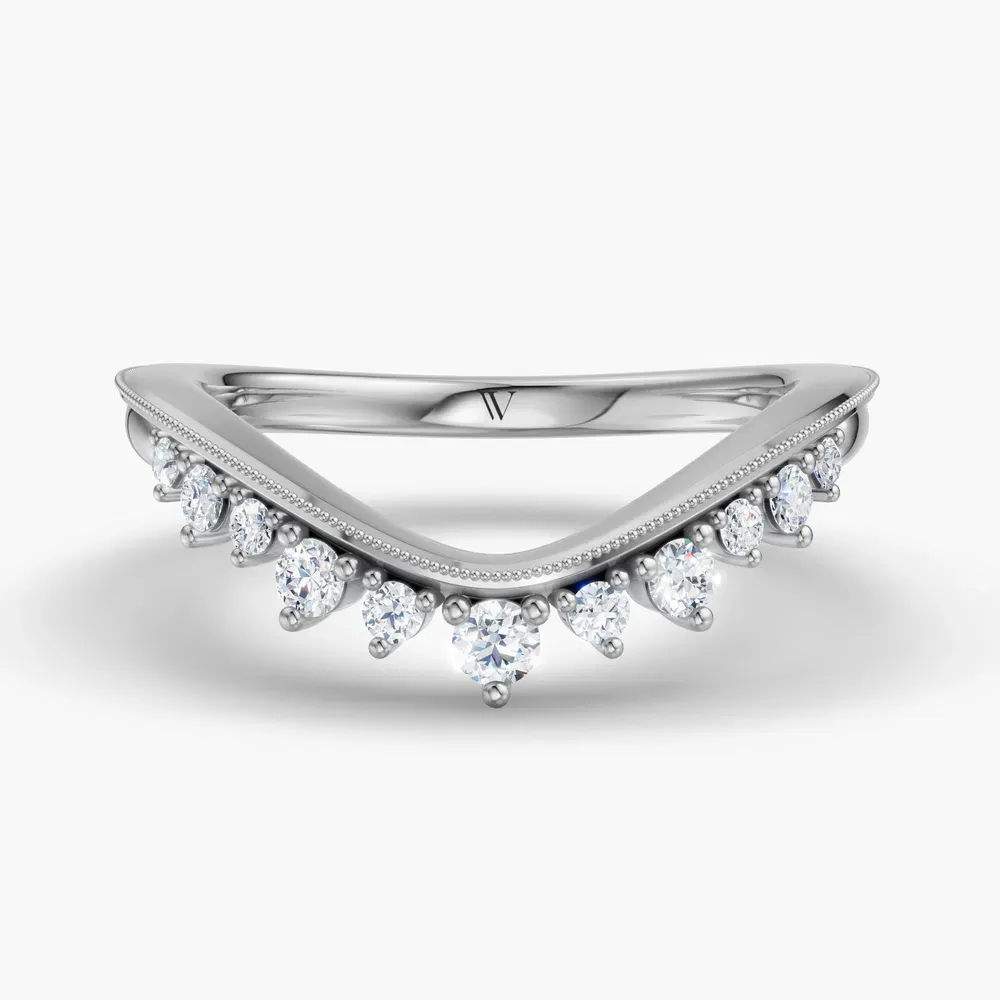 Curved, Diamond Lab Diamond Ring (0.2 CTW) in 14K White Gold-Quelor