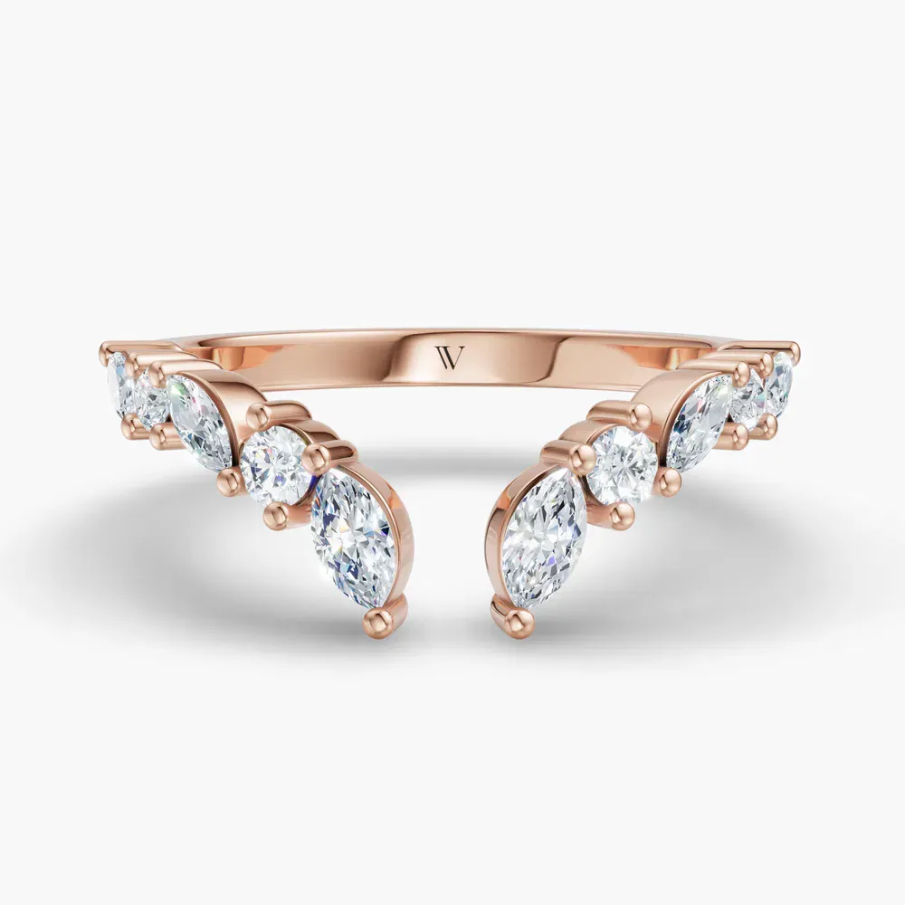 Stackable, Curved, Open Lab Diamond Ring (0.4 CTW) in 14K Rose Gold-Wernia