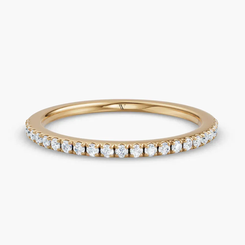 Stackable, Pave, Diamond Lab Diamond Ring (0.1 CTW) in 14K Yellow Gold-Ren
