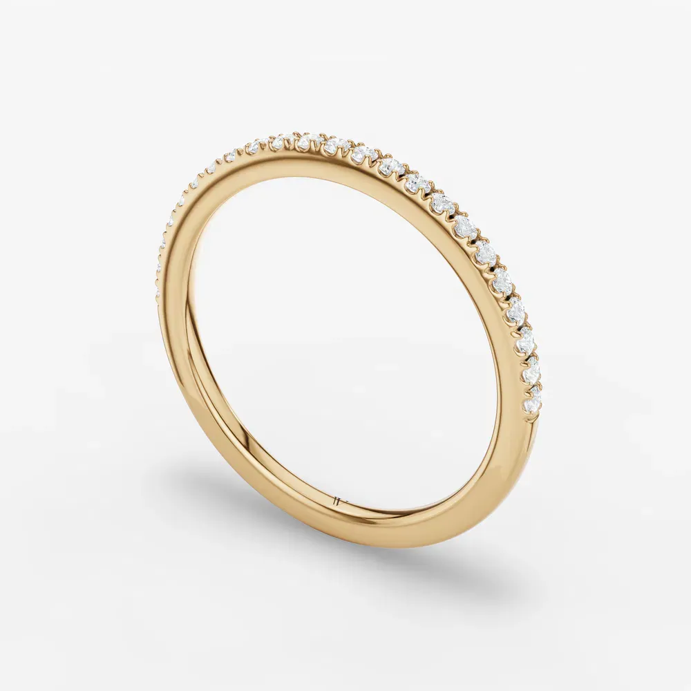 Stackable, Pave, Diamond Lab Diamond Ring (0.1 CTW) in 14K Yellow Gold-Ren