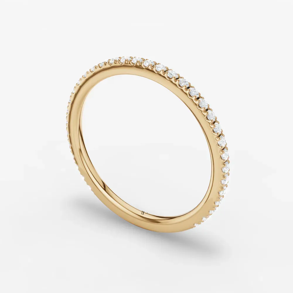 Stackable, Simple, Pave Lab Diamond Ring (0.2 CTW) in 14K Yellow Gold-Oriva