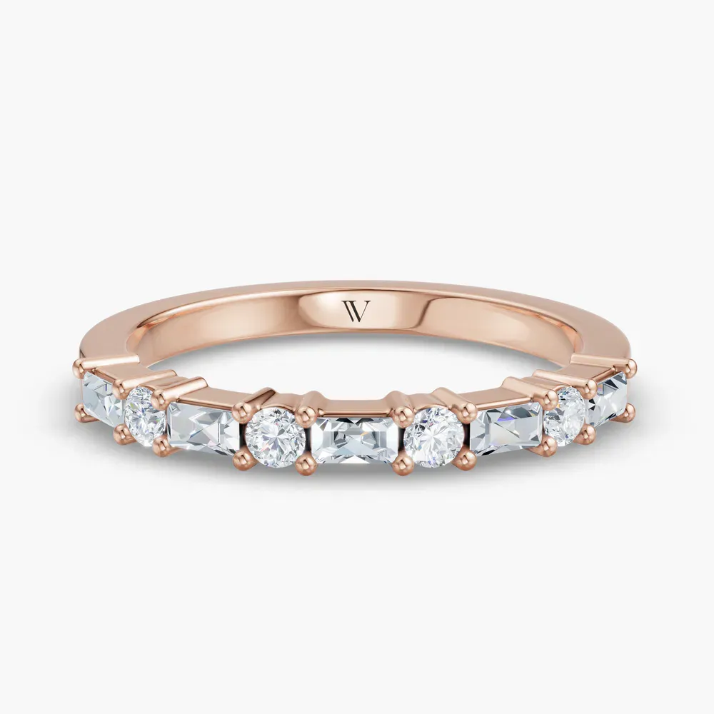 Baguette, Vintage, Modern Lab Diamond Ring (0.3 CTW) in 14K Rose Gold-Vorm