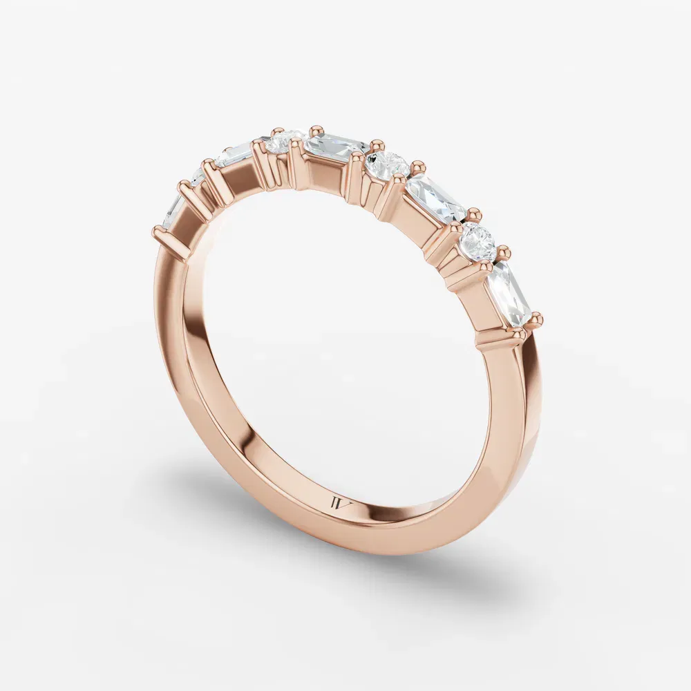 Baguette, Vintage, Modern Lab Diamond Ring (0.3 CTW) in 14K Rose Gold-Vorm