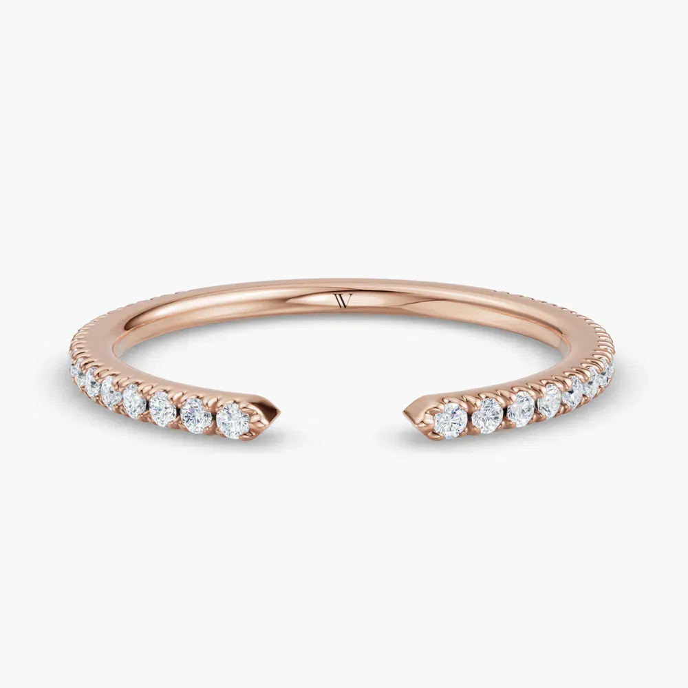 Open, Pave, Stackable Lab Diamond Ring (0.2 CTW) in 14K Rose Gold-Lymora
