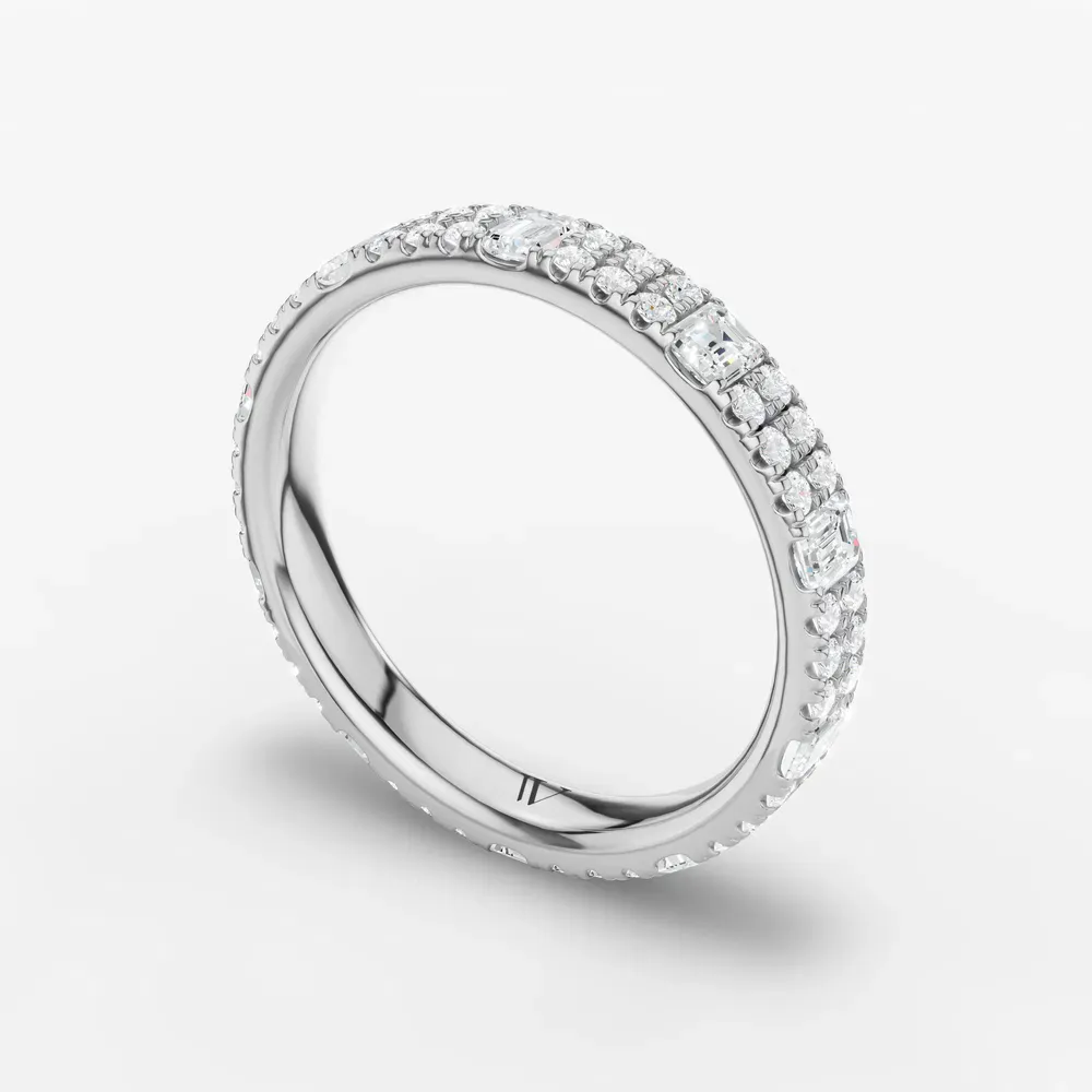 Eternity, Pave, Stackable Lab Diamond Ring (1.2 CTW) in 14K White Gold-Esvola