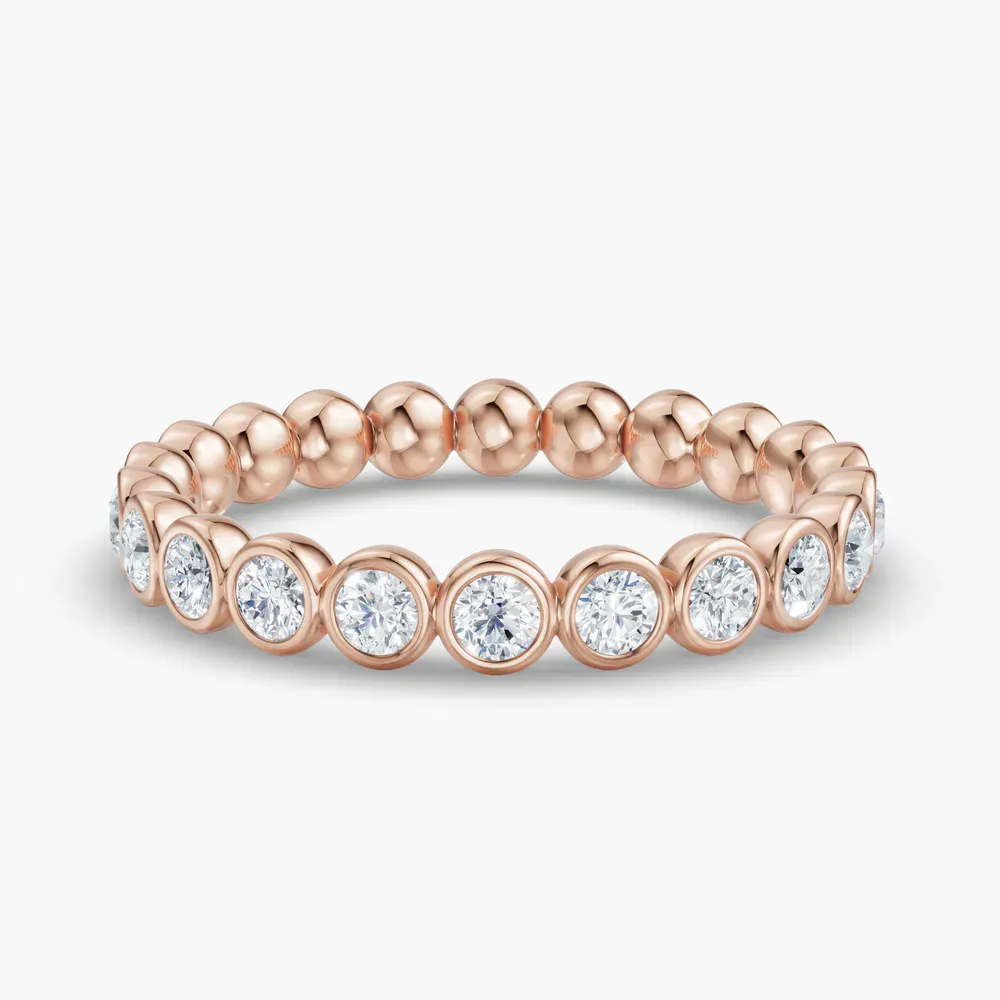 Bezel, Stackable, Eternity Lab Diamond Ring (0.8 CTW) in 14K Rose Gold-Xevia